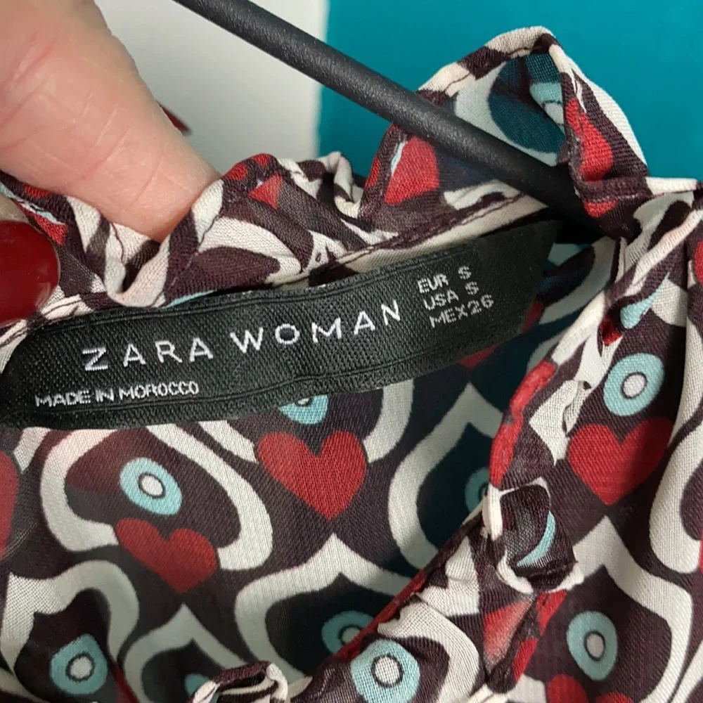 Zara heart print midi dress Sm